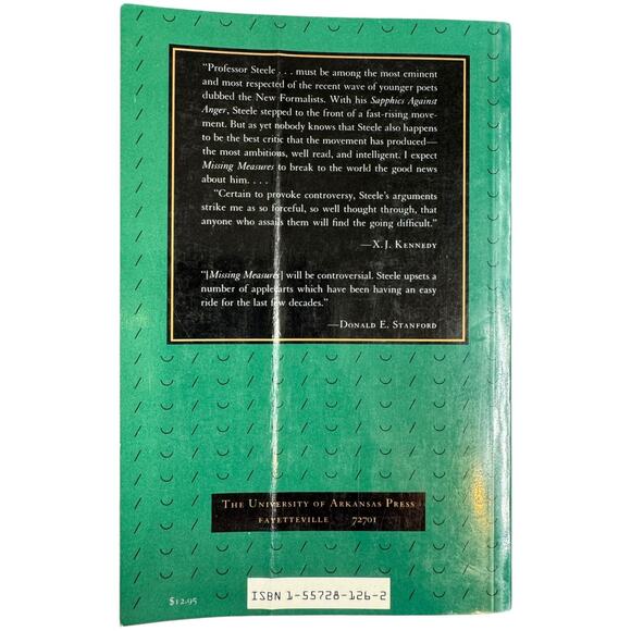 Missing Measures by Timothy Steele (Paperback) - Picture 2 of 6